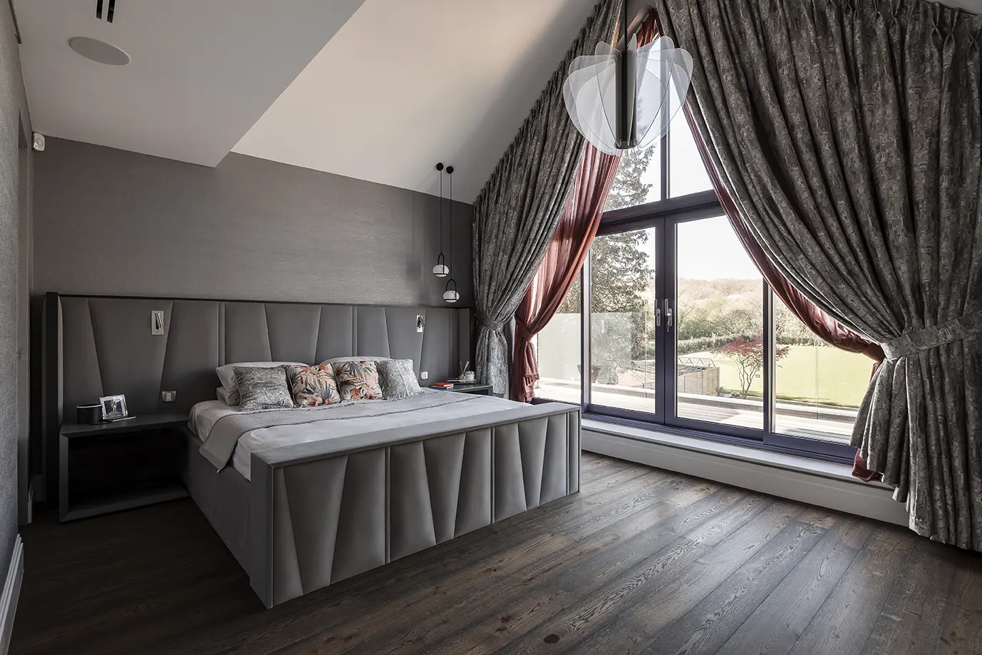 Case study Shaped Bespoke Handmade Curtains for Apex Windows in High